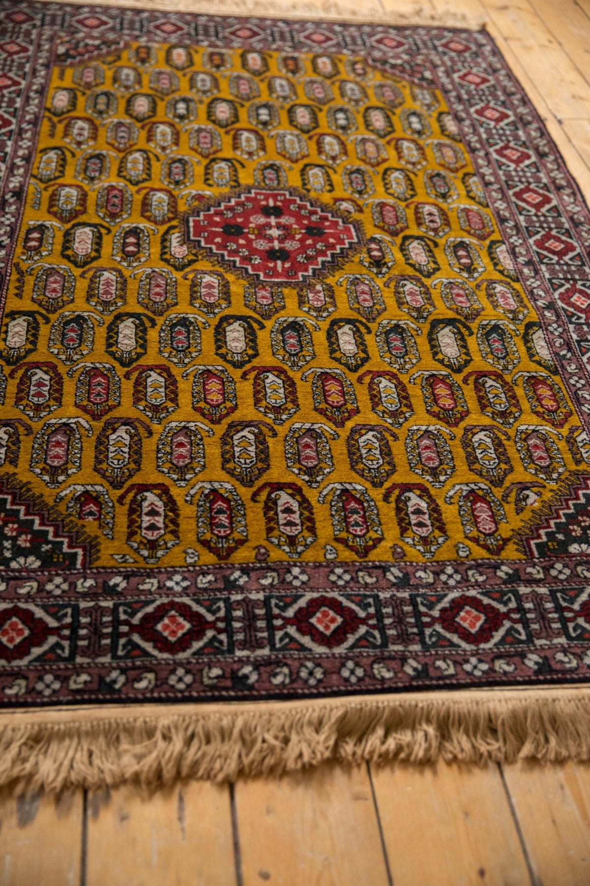 4x6.5 Vintage Romanian Shirvan Design Rug