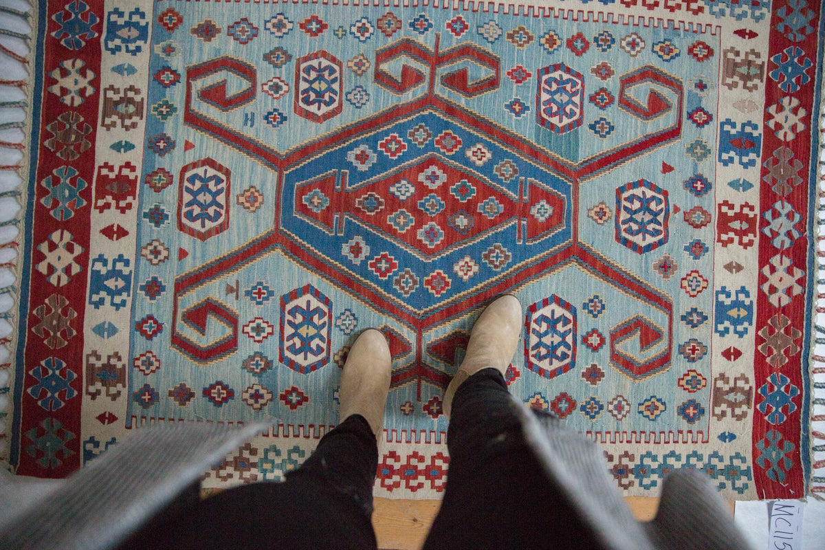 3.5x5.5 Vintage Fine Turkish Kilim Rug