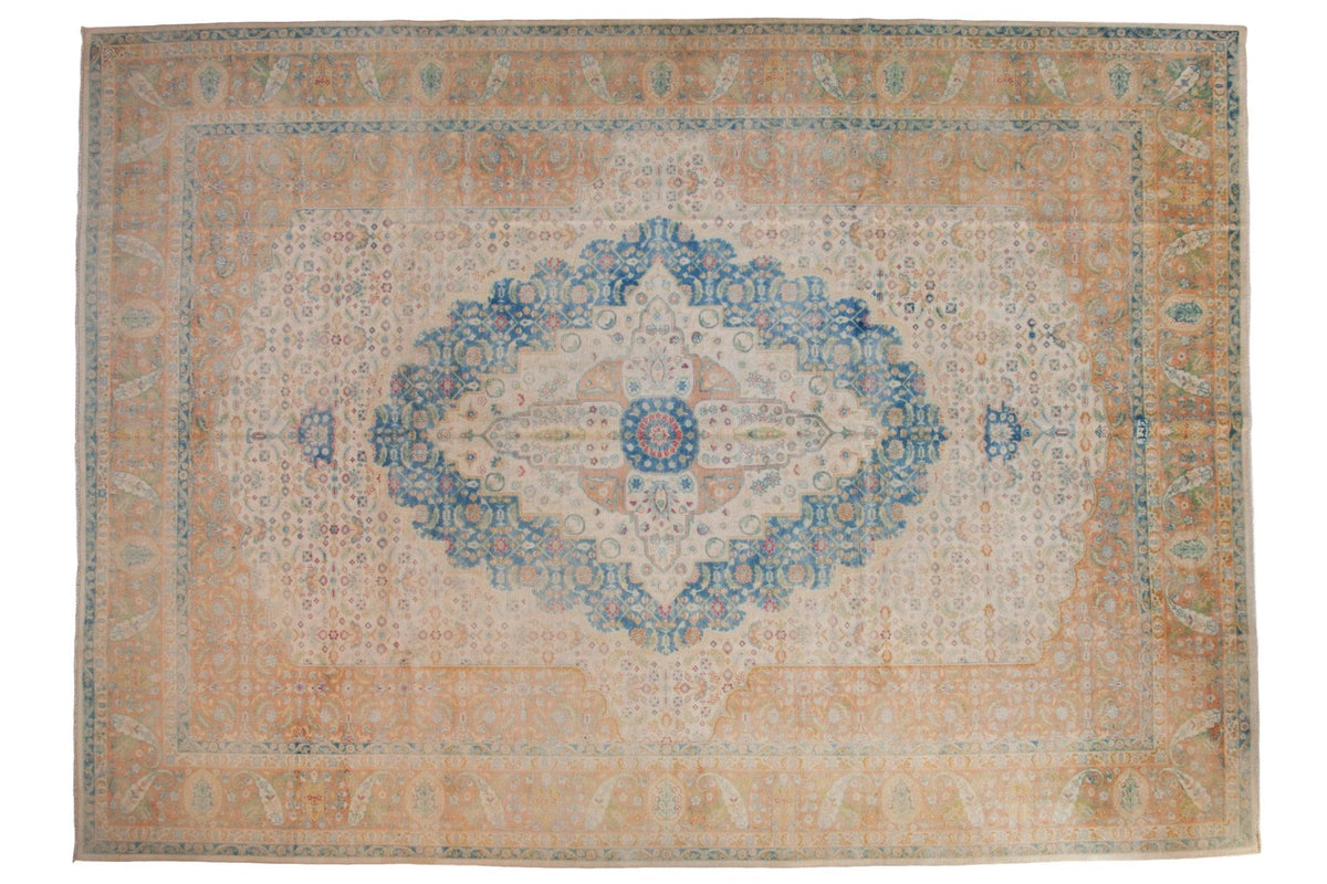 10x14 Vintage Distressed Bulgarian Herati Design Carpet