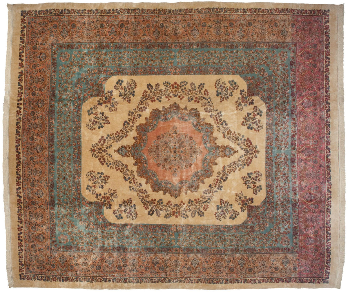 13.5x16 Vintage Fine Kerman Carpet