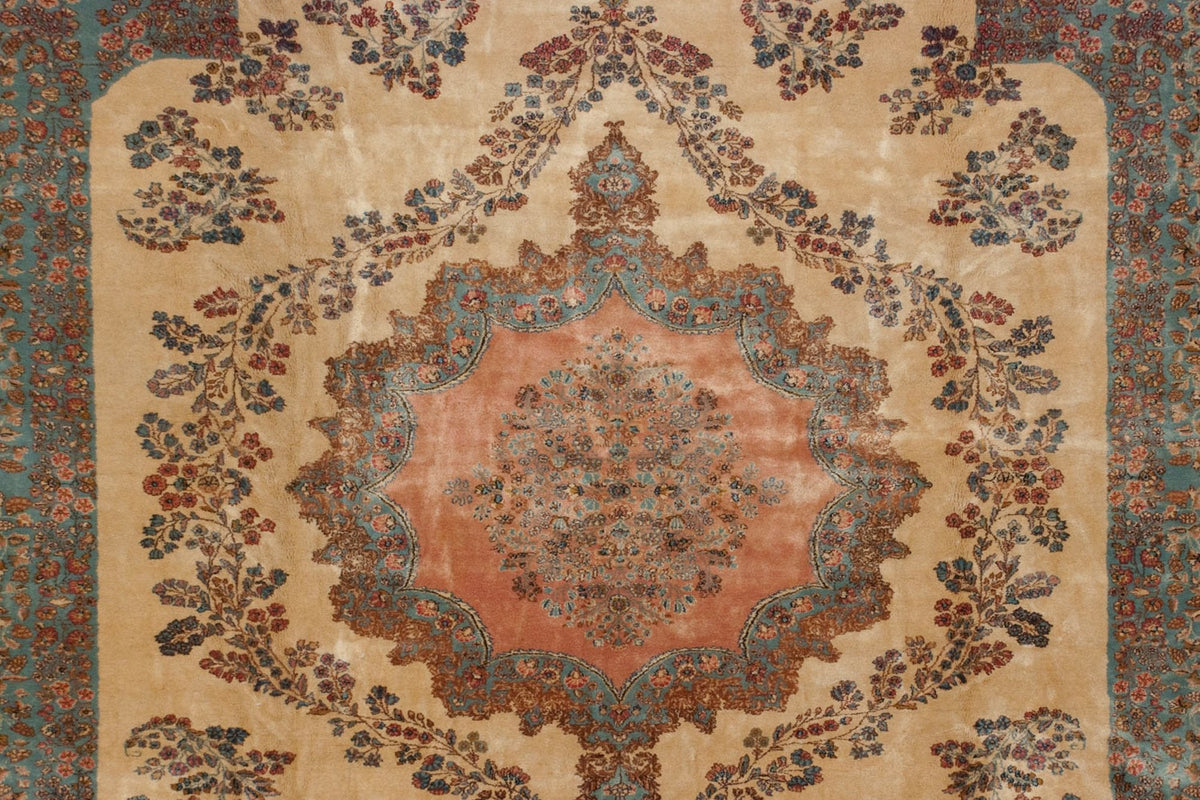 13.5x16 Vintage Fine Kerman Carpet