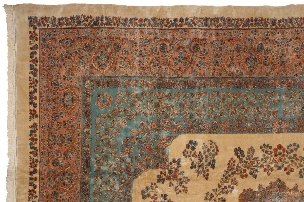 13.5x16 Vintage Fine Kerman Carpet