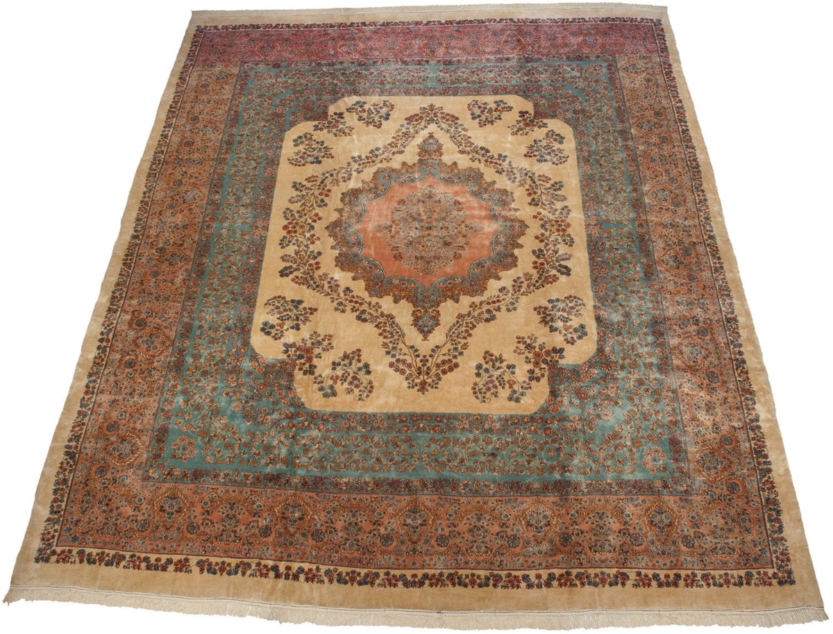 13.5x16 Vintage Fine Kerman Carpet