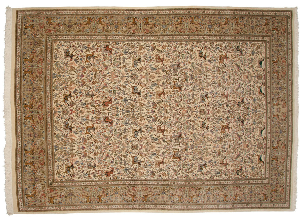 11x15 Vintage Tabriz Carpet