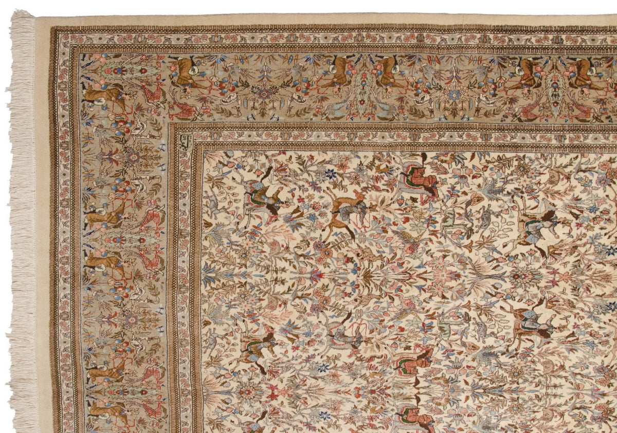 11x15 Vintage Tabriz Carpet