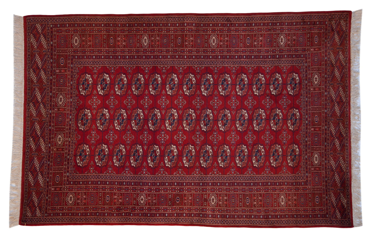 5x8 Vintage Fine Pakistani Bokhara Design Carpet