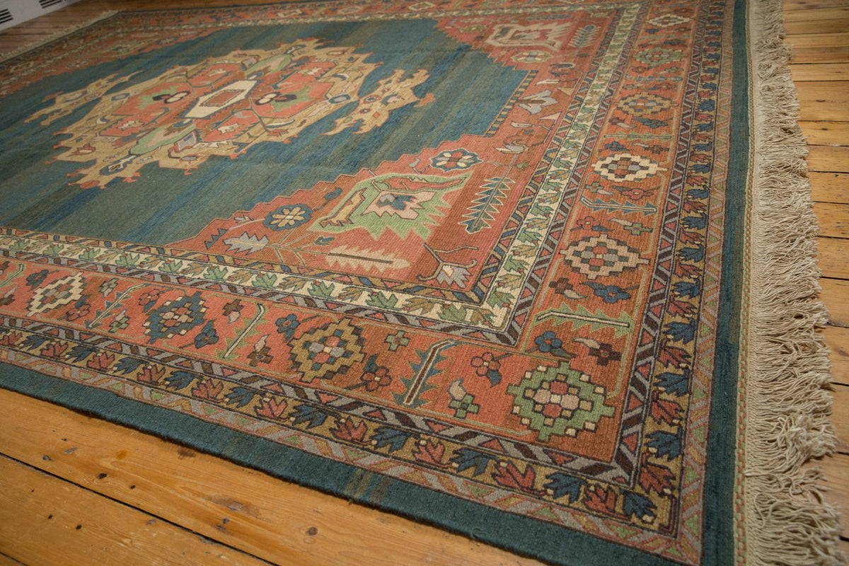 10x13.5 Vintage Serapi Indian Soumac Design Carpet