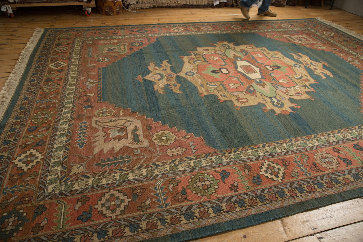 10x13.5 Vintage Serapi Indian Soumac Design Carpet