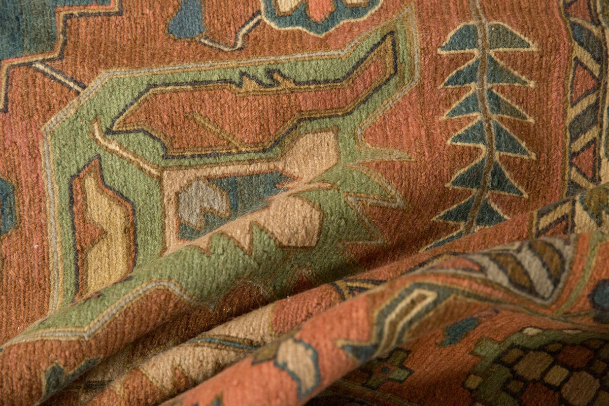 10x13.5 Vintage Serapi Indian Soumac Design Carpet