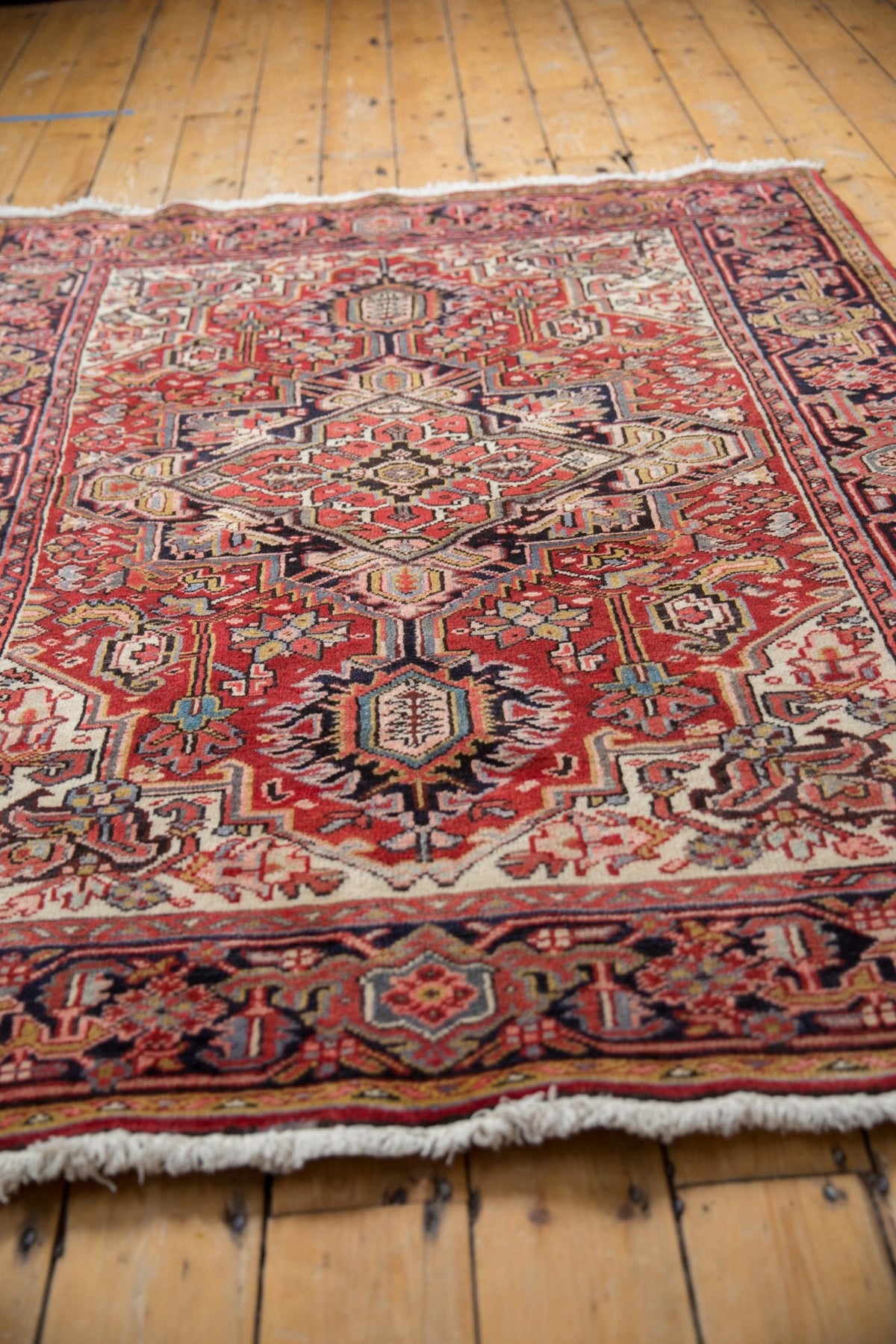 5x6 Vintage Heriz Square Rug