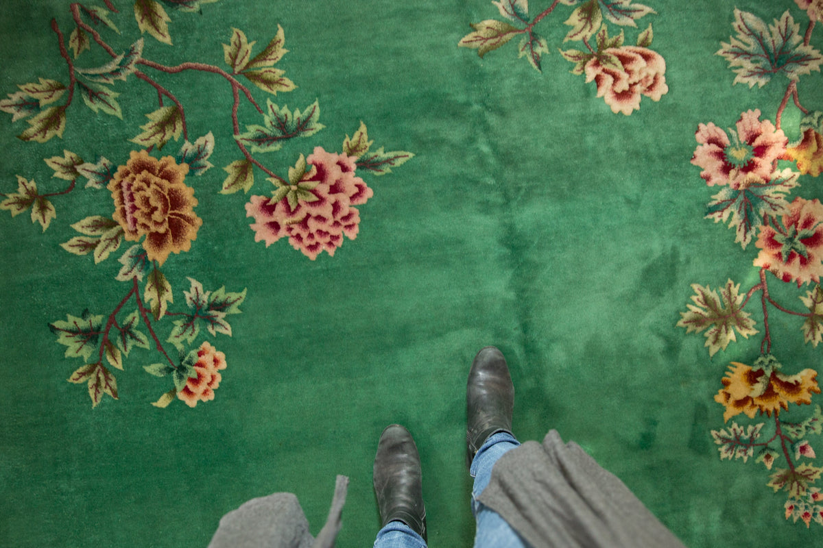 8x9.5 Vintage Nichols Art Deco Carpet