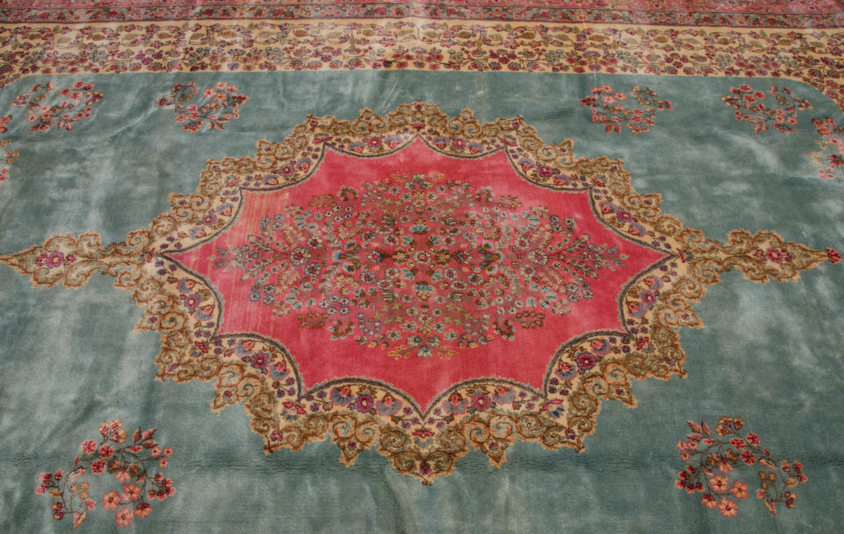 10x16.5 Vintage Fine Kerman Carpet