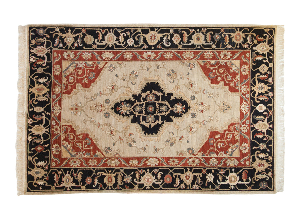 6x9 Vintage Armenian Serapi Design Carpet
