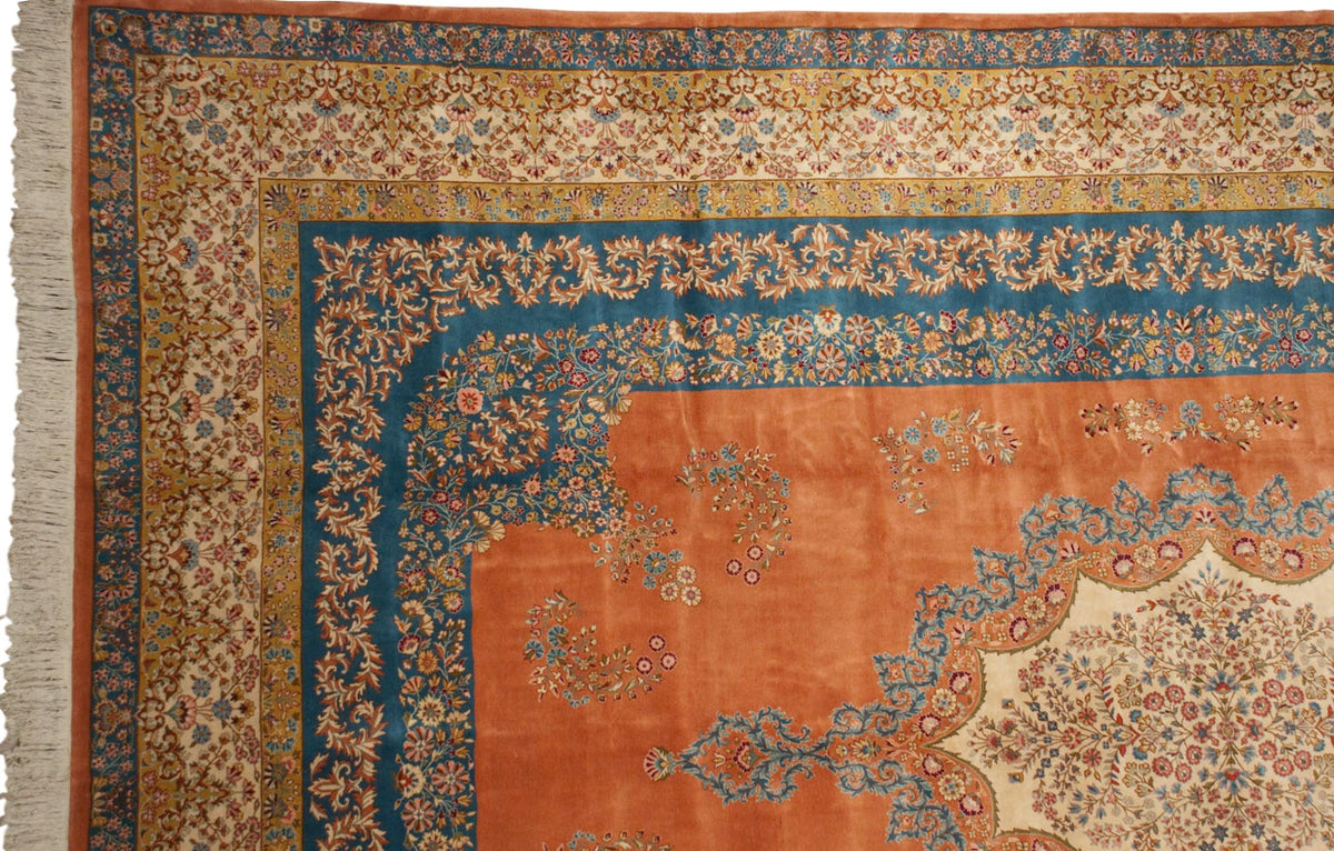 12x18.5 Vintage Bulgarian Kerman Design Carpet