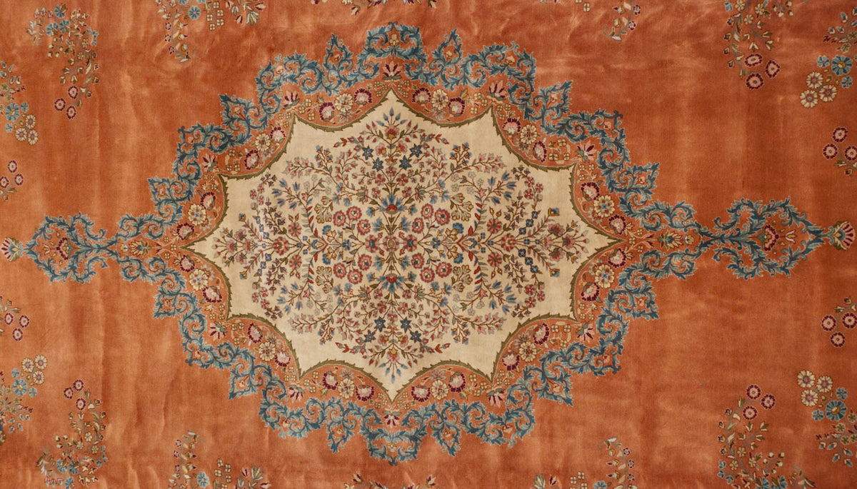 12x18.5 Vintage Bulgarian Kerman Design Carpet