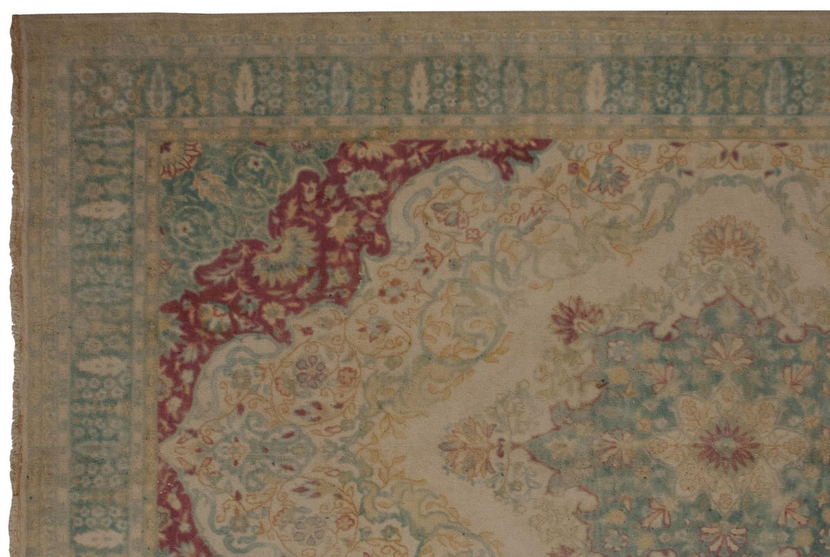 6x9 Vintage Distressed Bulgarian Kerman Design Carpet