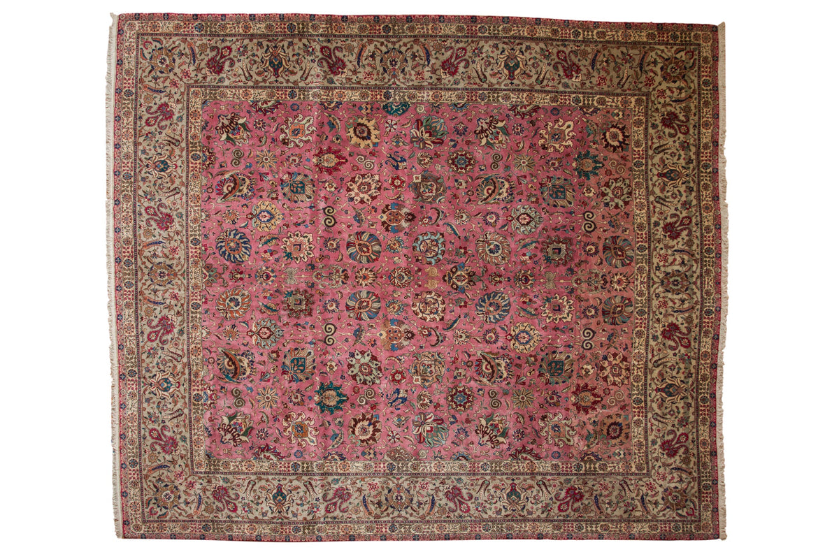 12x13.5 Vintage Tabriz Square Carpet