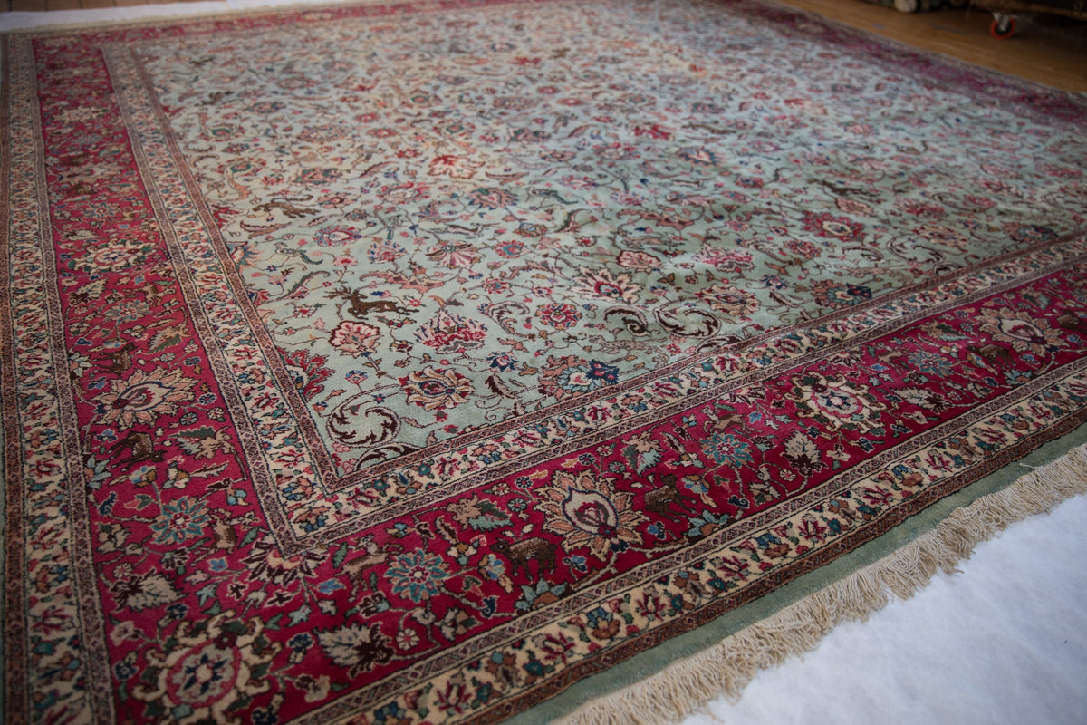 11.5x12 Vintage Tabriz Square Carpet