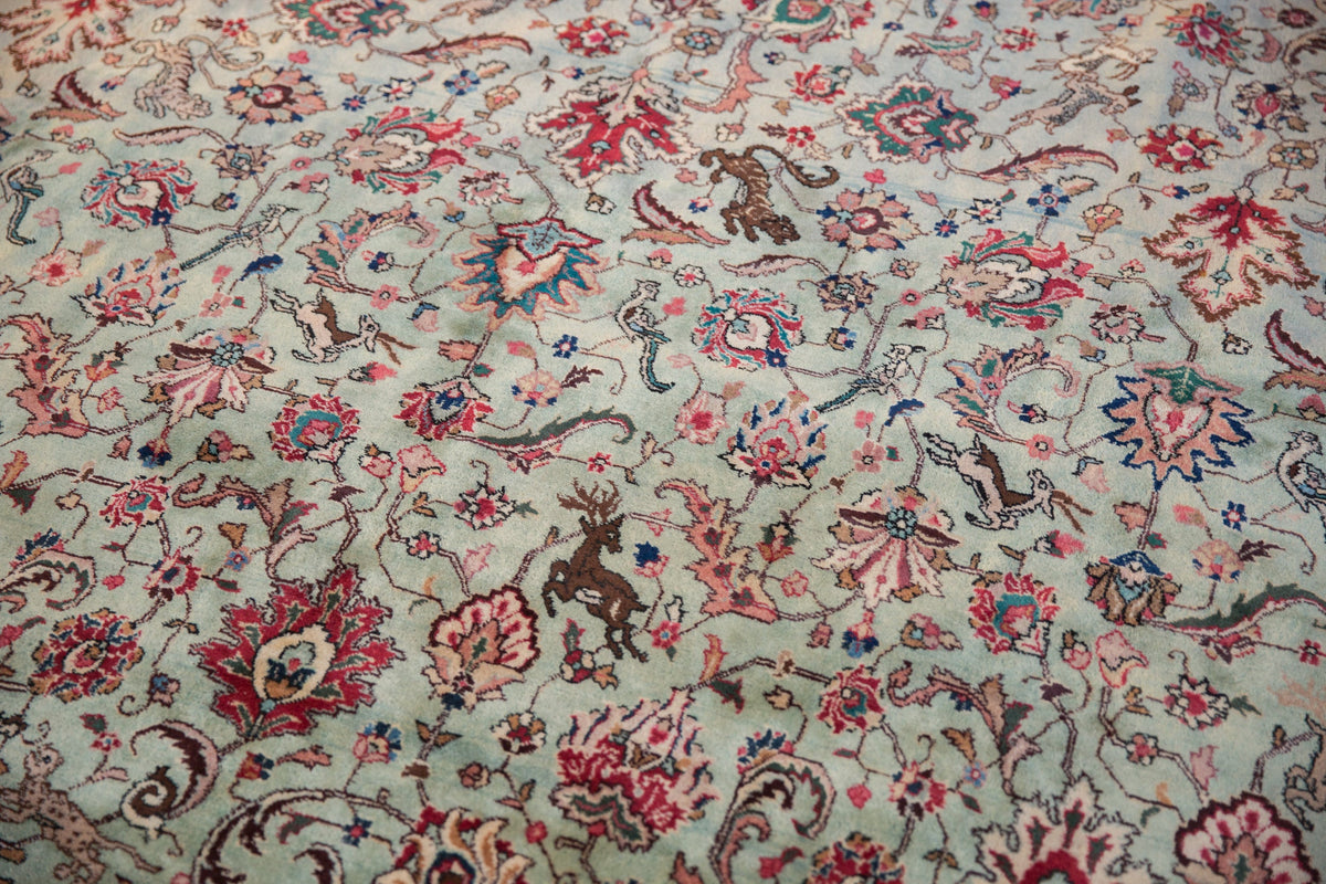 11.5x12 Vintage Tabriz Square Carpet