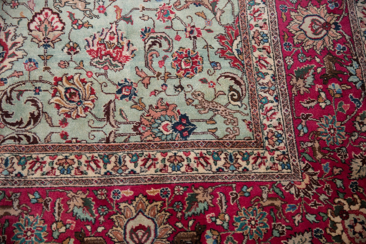 11.5x12 Vintage Tabriz Square Carpet