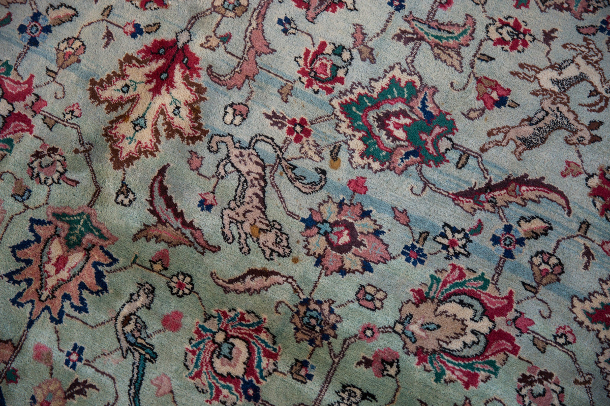 11.5x12 Vintage Tabriz Square Carpet