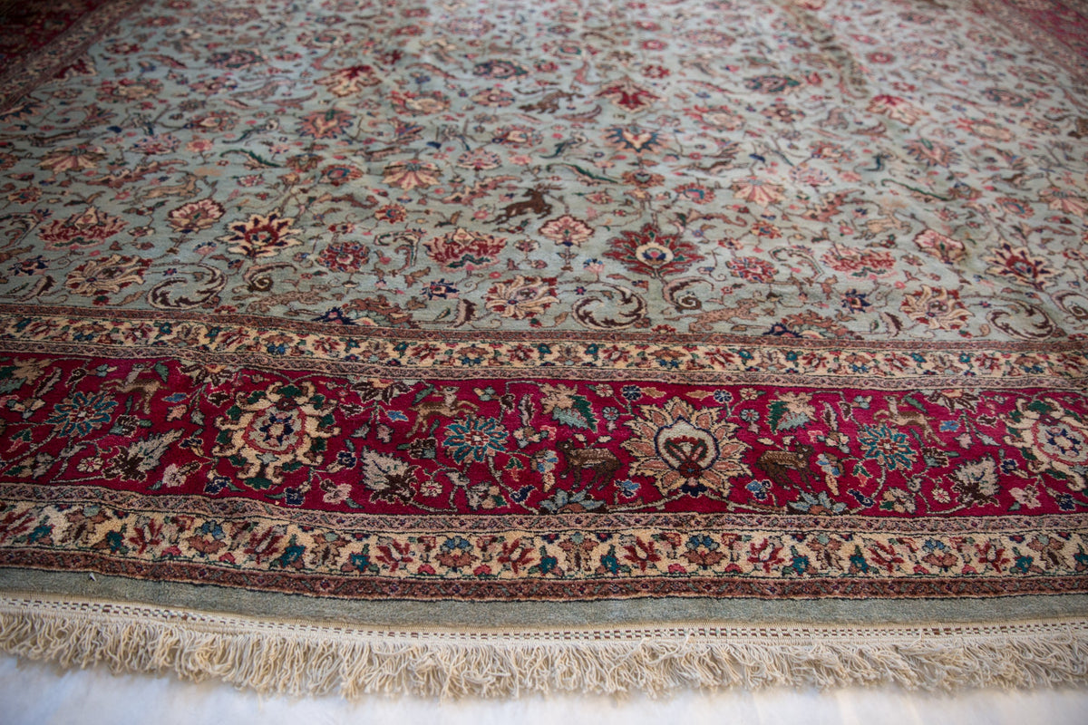 11.5x12 Vintage Tabriz Square Carpet