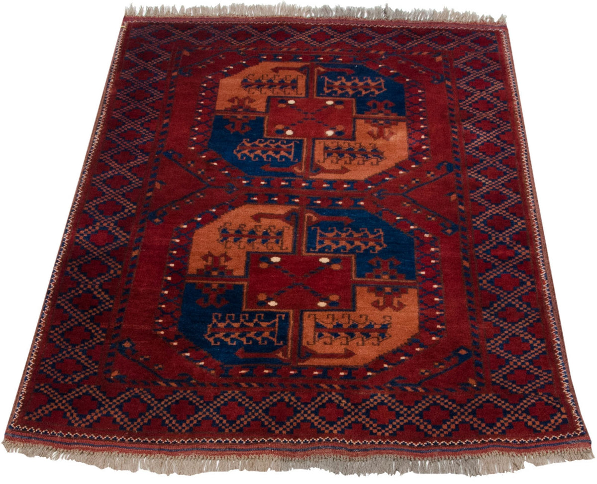 3x4 Vintage Pakistani Ersari Design Square Rug