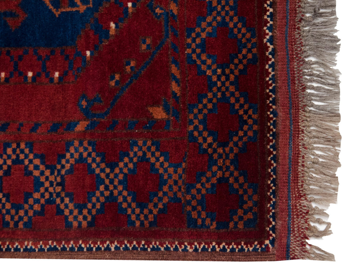3x4 Vintage Pakistani Ersari Design Square Rug