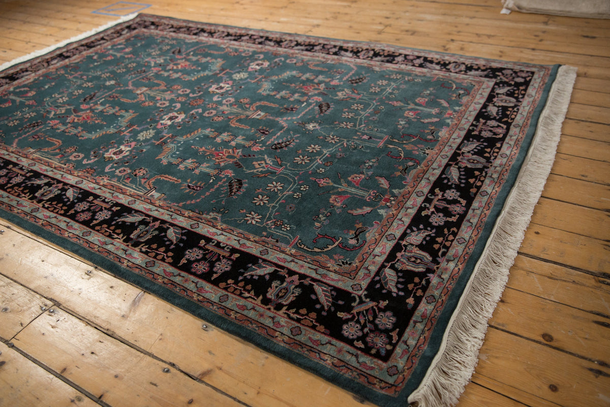 6x9 Vintage Indian Mohajeran Sarouk Design Carpet