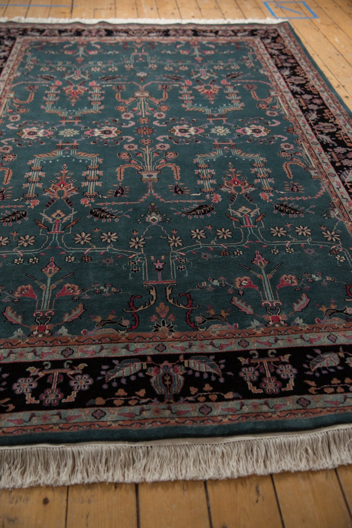 6x9 Vintage Indian Mohajeran Sarouk Design Carpet