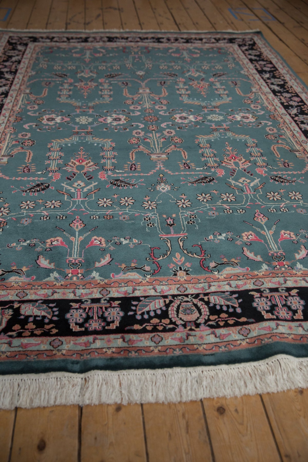6x9 Vintage Indian Mohajeran Sarouk Design Carpet