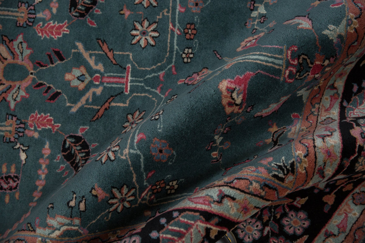 6x9 Vintage Indian Mohajeran Sarouk Design Carpet