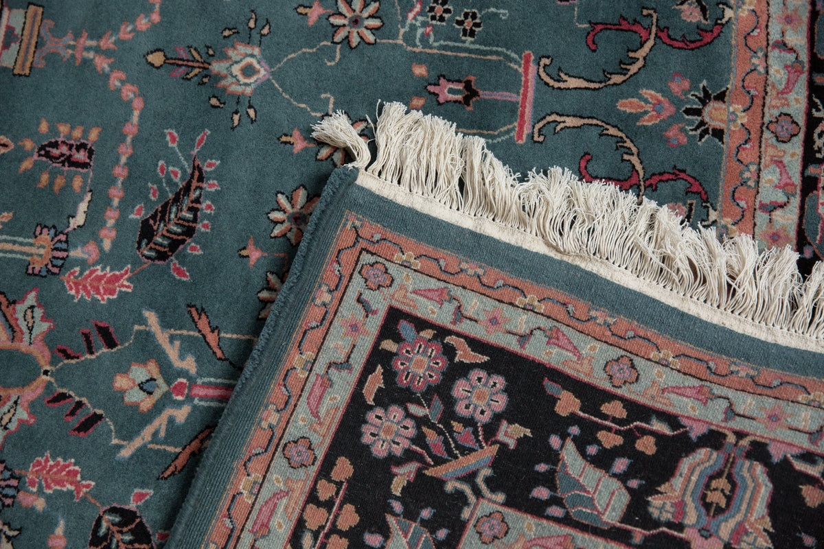 6x9 Vintage Indian Mohajeran Sarouk Design Carpet