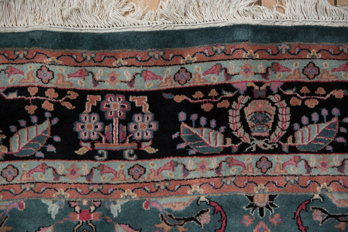 6x9 Vintage Indian Mohajeran Sarouk Design Carpet