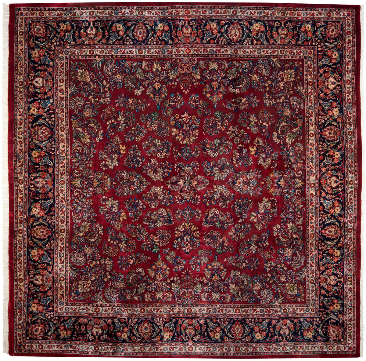12x12 Vintage Fine Sarouk Square Carpet