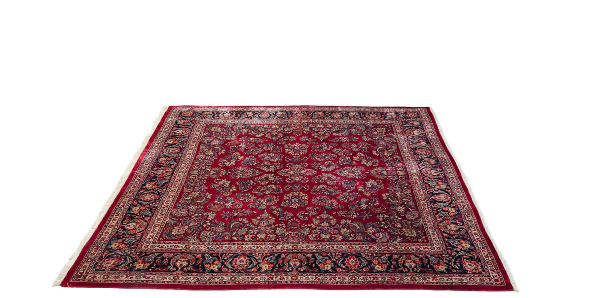 12x12 Vintage Fine Sarouk Square Carpet