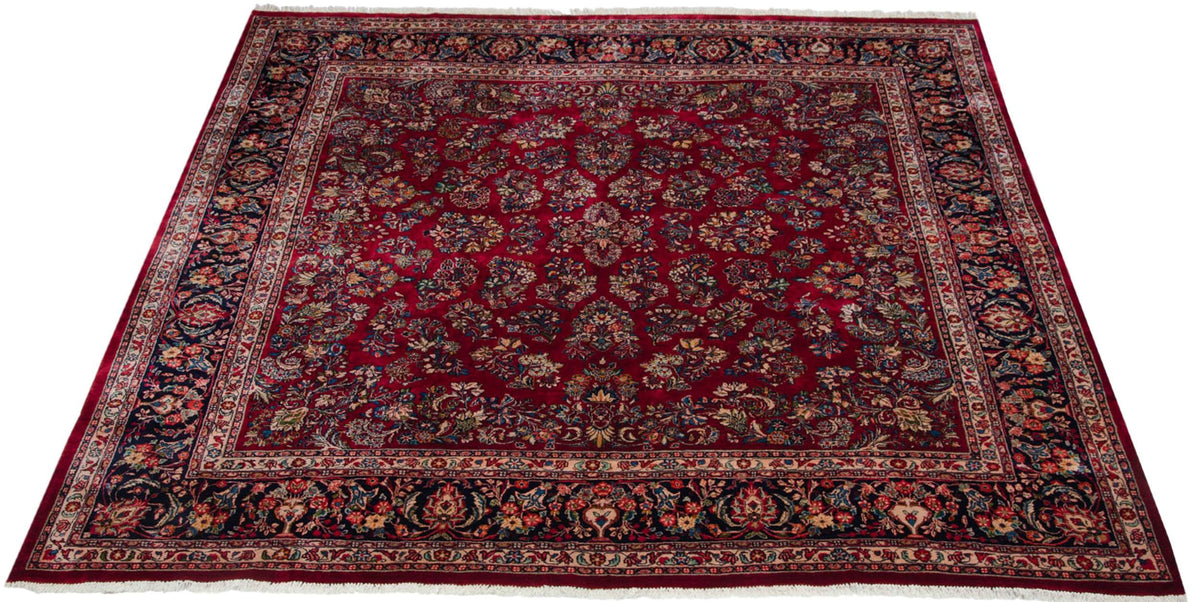 12x12 Vintage Fine Sarouk Square Carpet