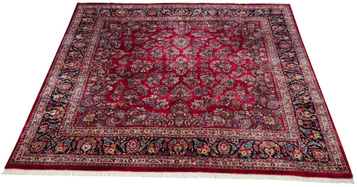 12x12 Vintage Fine Sarouk Square Carpet