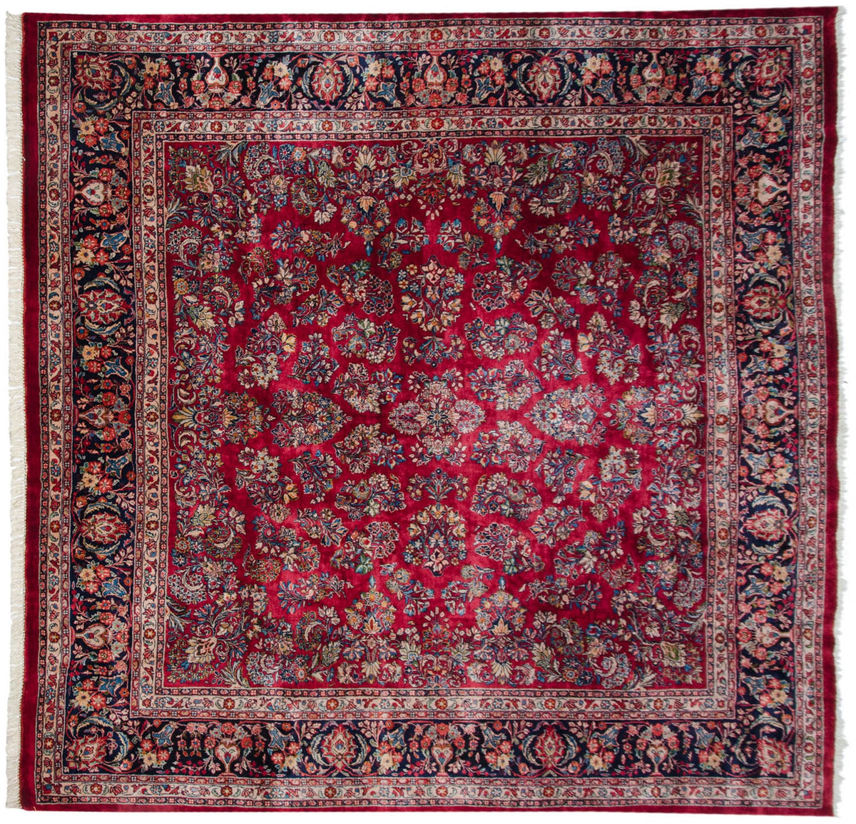 12x12 Vintage Fine Sarouk Square Carpet