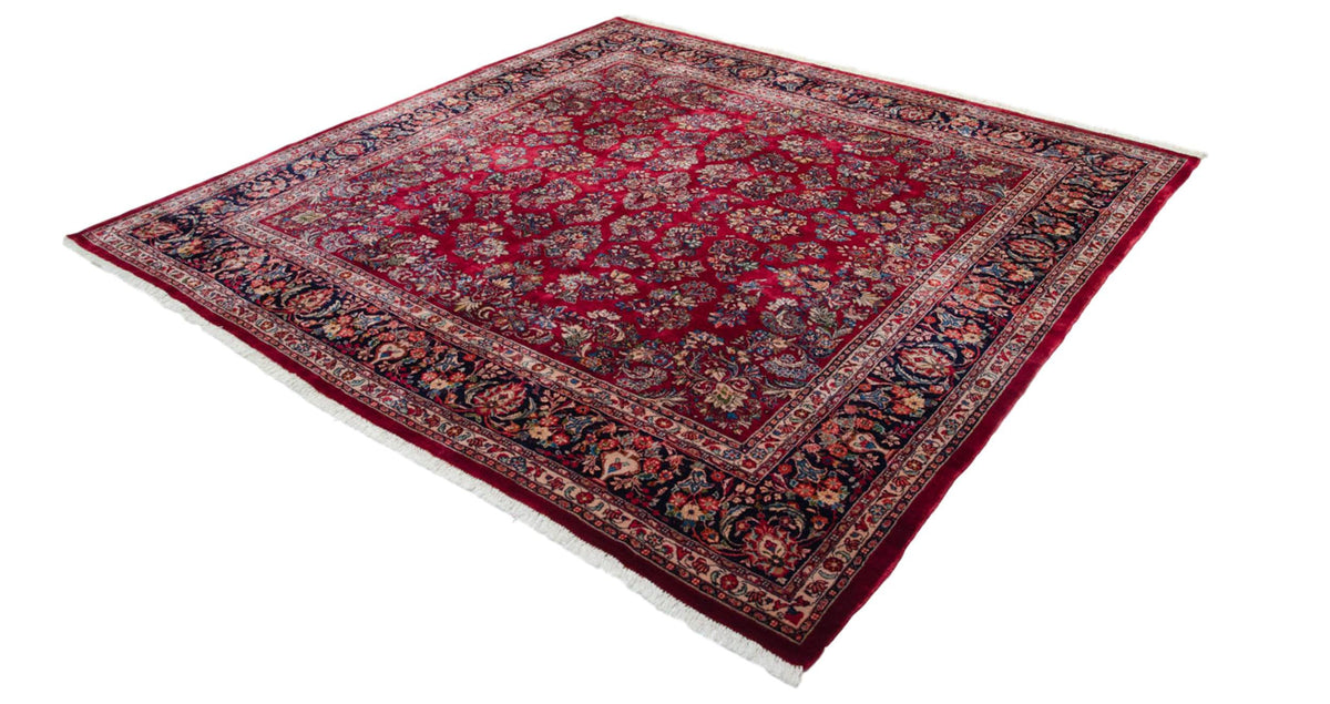 12x12 Vintage Fine Sarouk Square Carpet