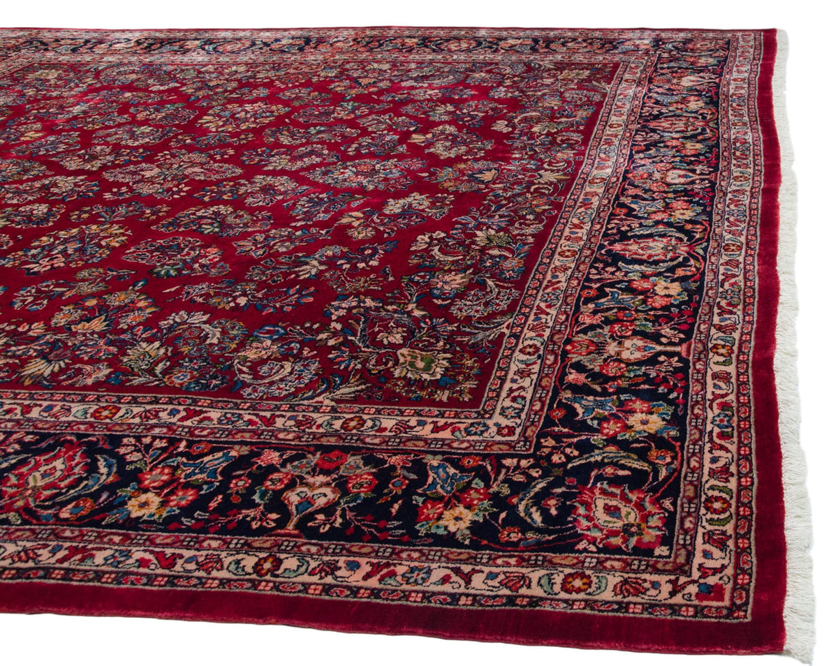12x12 Vintage Fine Sarouk Square Carpet