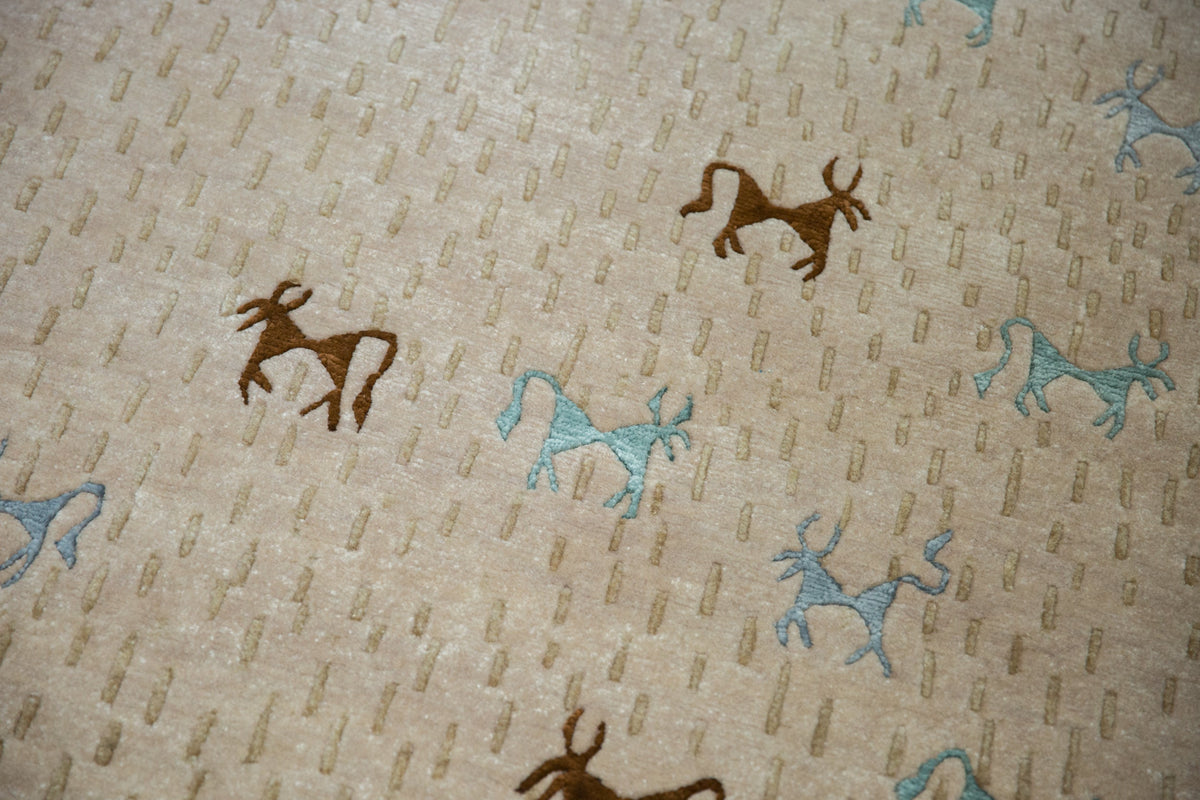 6x9 New Indian Folk Art Design Carpet