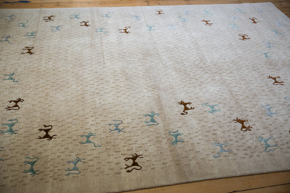 6x9 New Indian Folk Art Design Carpet