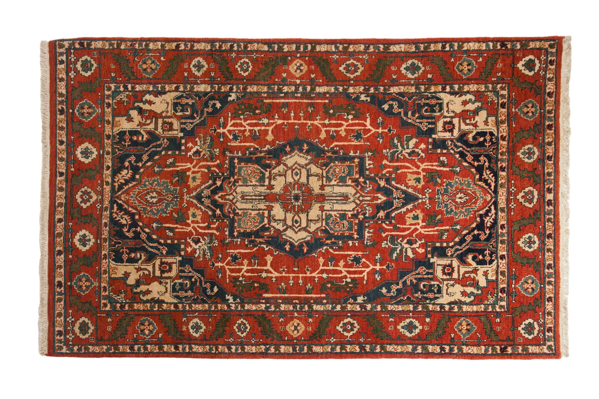 6x9.5 Vintage Indian Heriz Design Carpet
