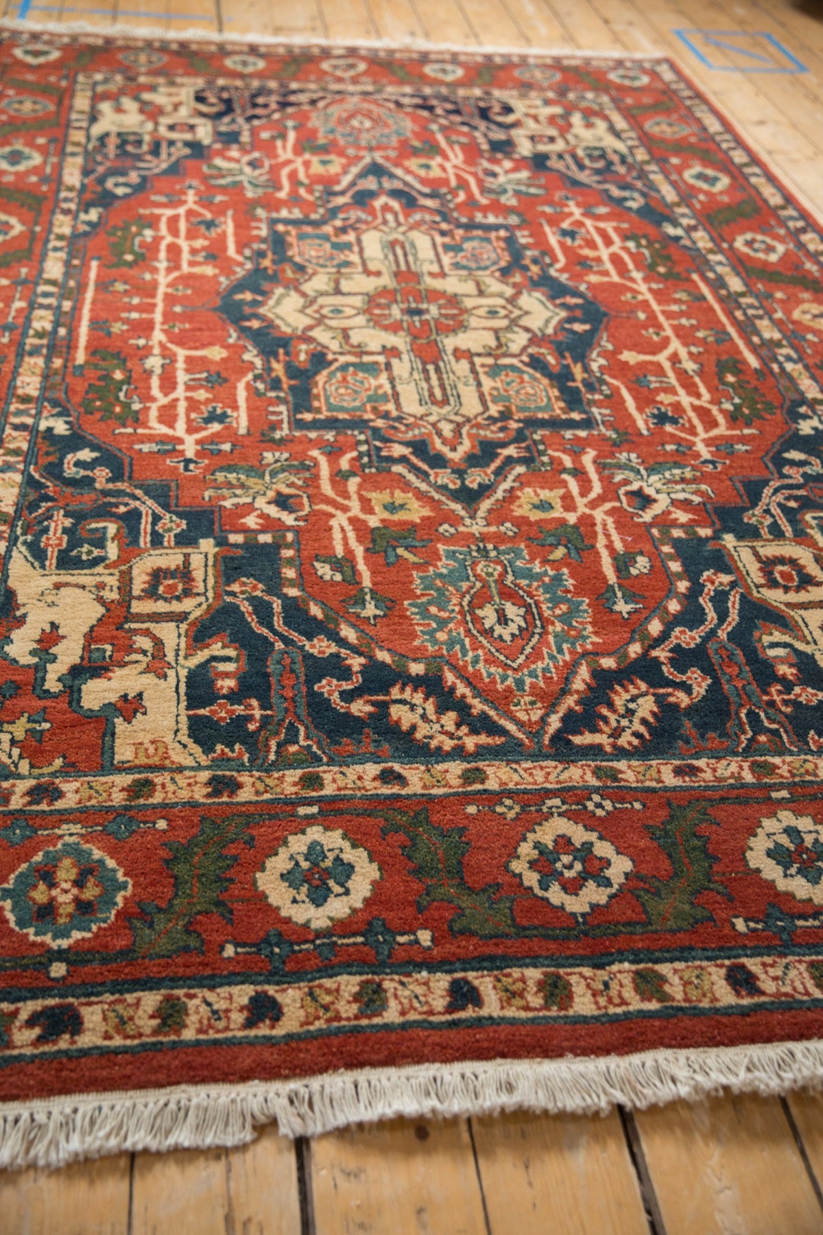 6x9.5 Vintage Indian Heriz Design Carpet