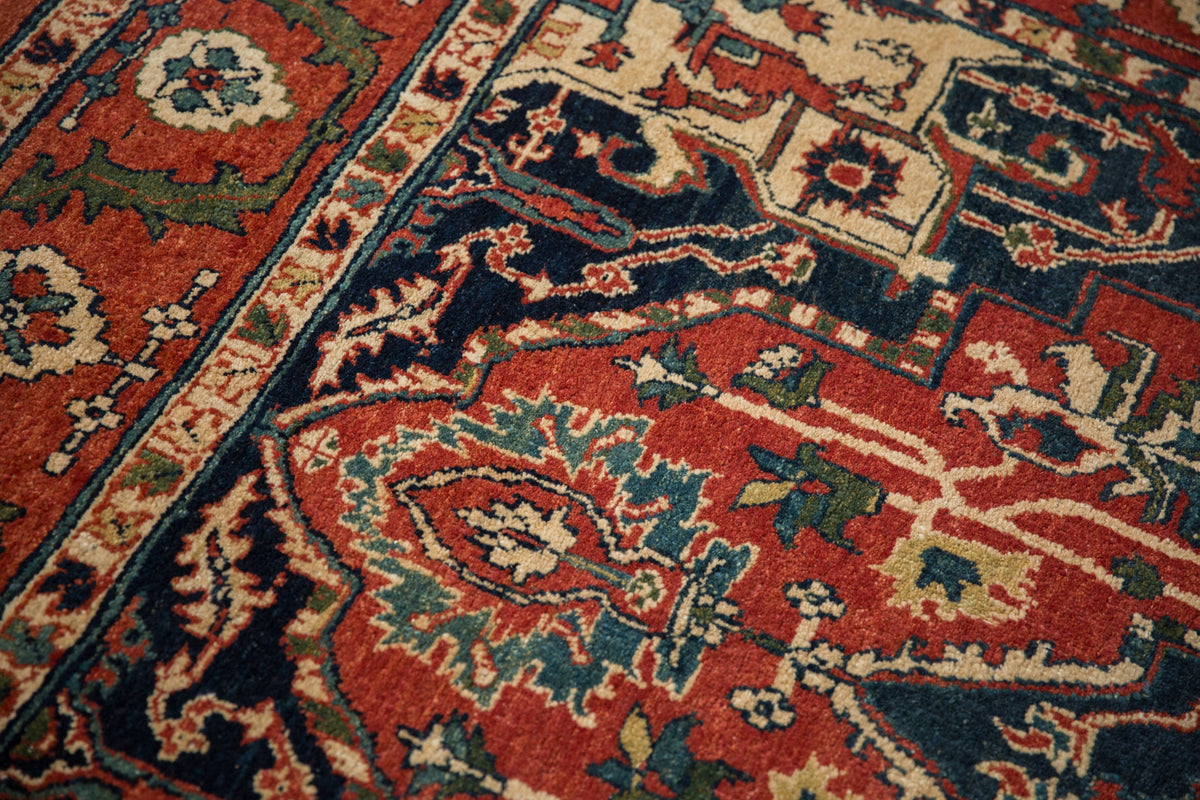 6x9.5 Vintage Indian Heriz Design Carpet