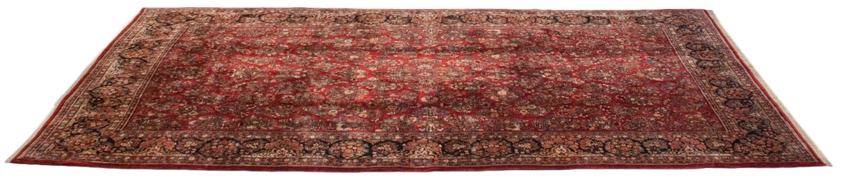10.5x18.5 Vintage American Sarouk Carpet