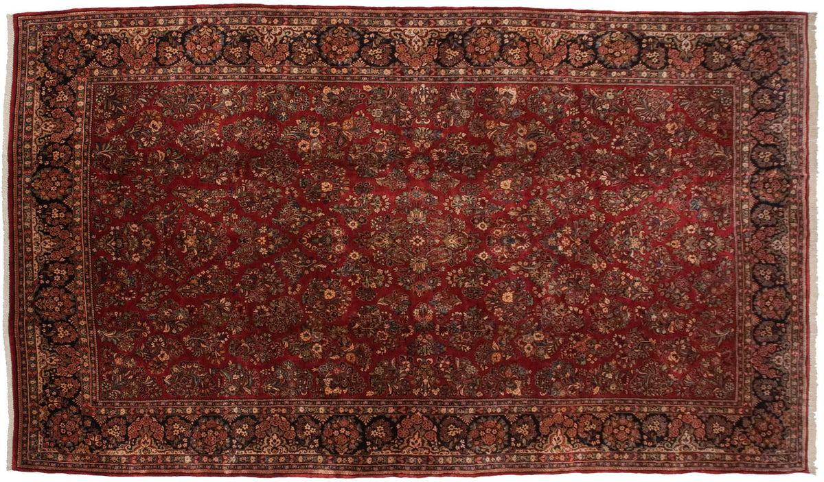 10.5x18.5 Vintage American Sarouk Carpet