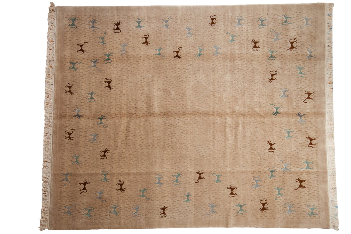 8x10 New Indian Folk Art Design Carpet