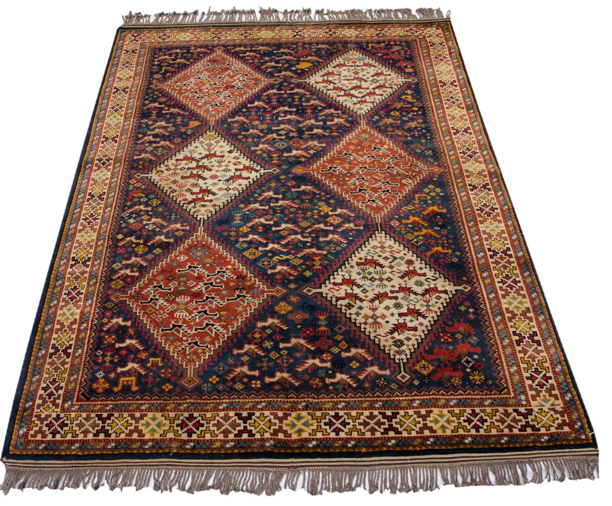 4x6 Vintage Indian Shiraz Design Rug